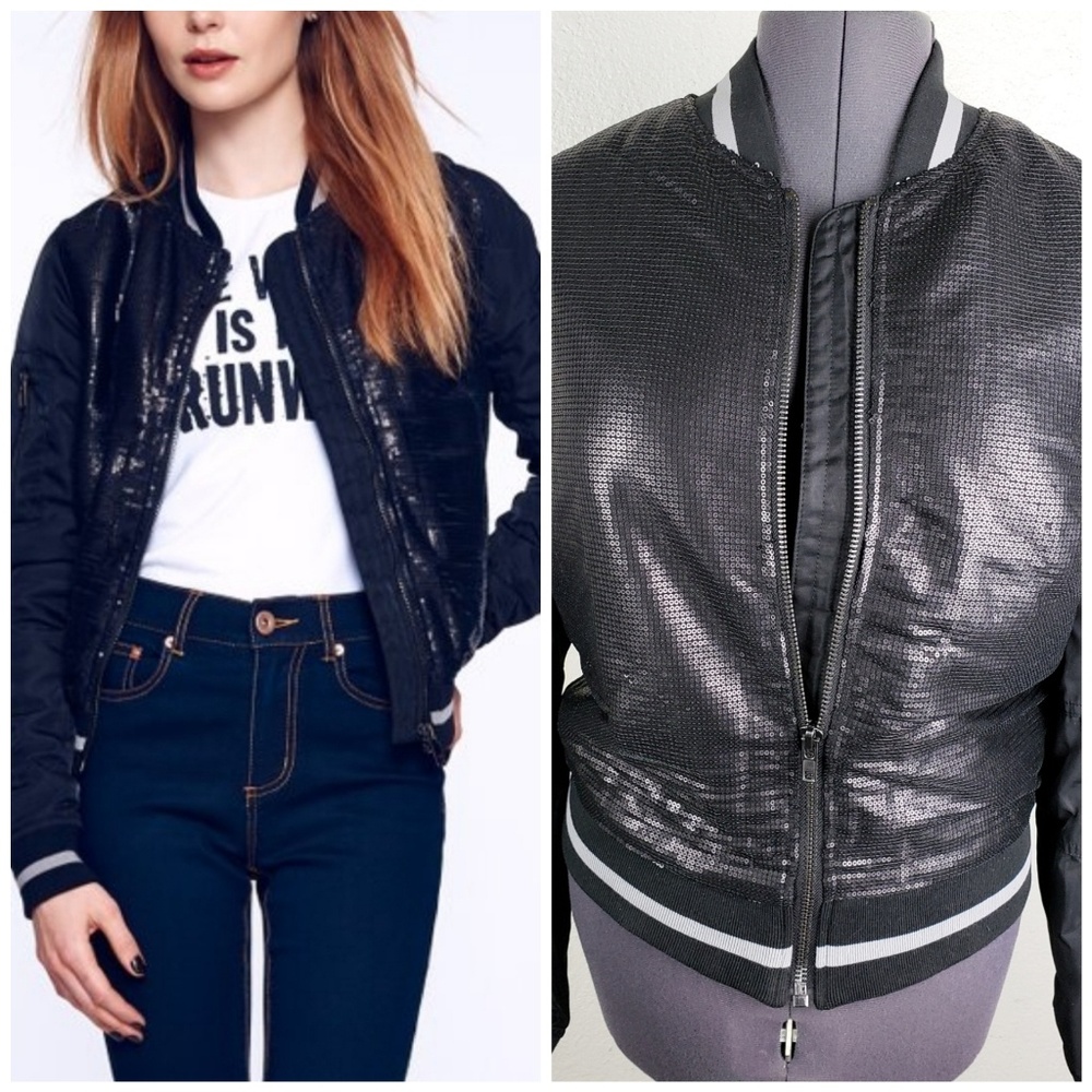 Sequined Bomber Jacket